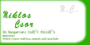 miklos csor business card